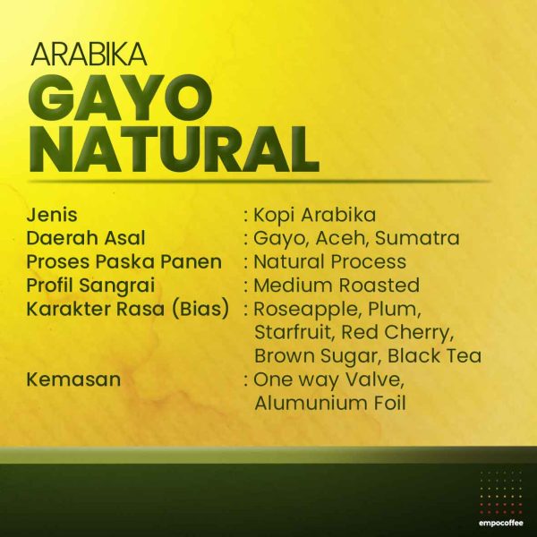 ARABIKA GAYO NATURAL - DETAIL
